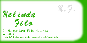 melinda filo business card